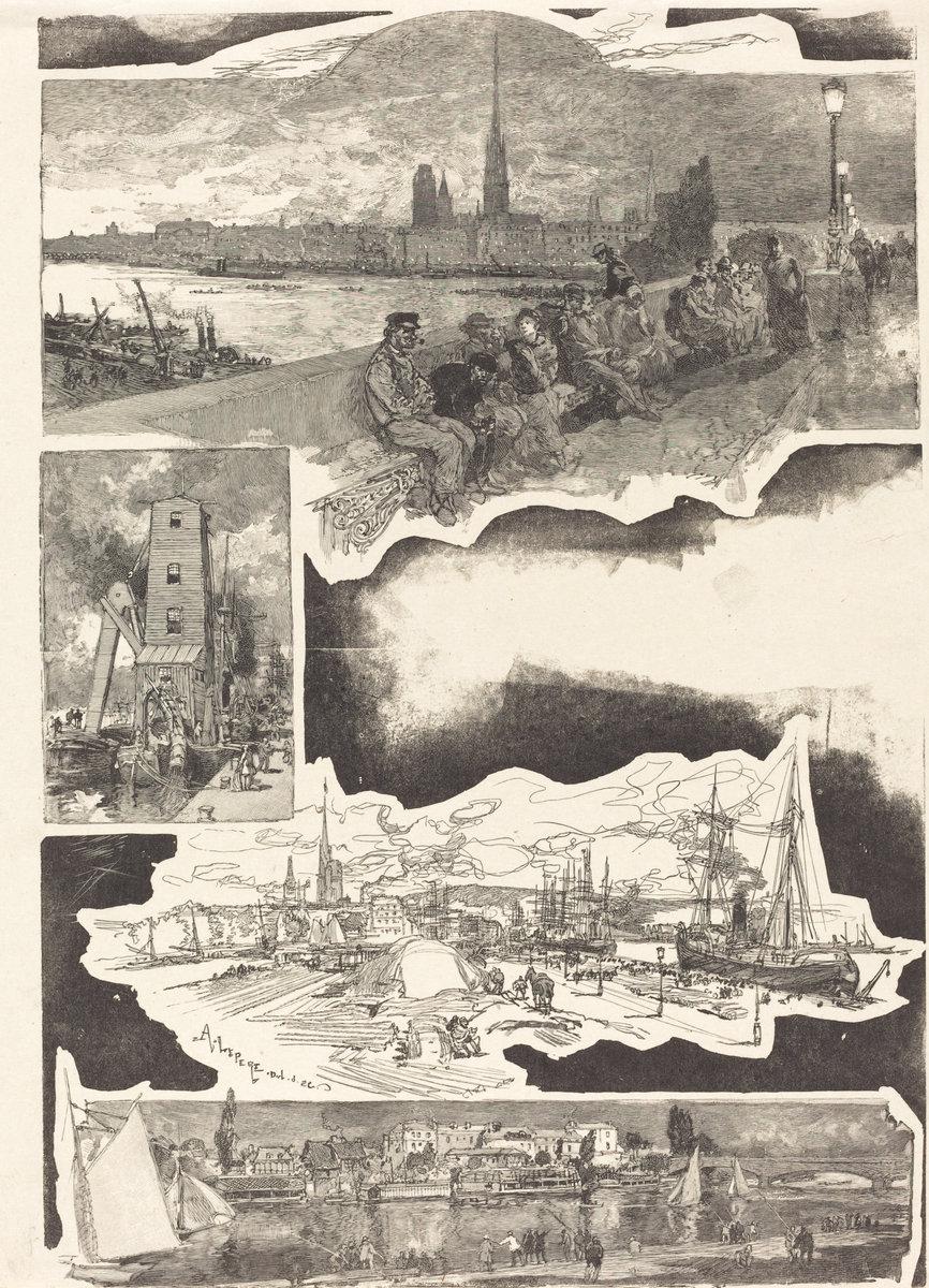 Auguste Lepère:Rouen,16x12"(A3) Poster