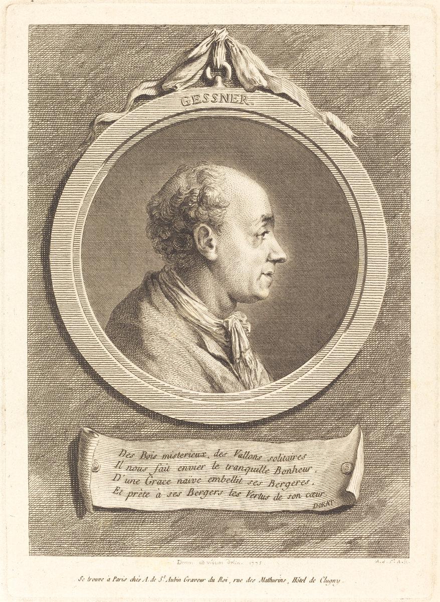Augustin de Saint-Aubin after Vivant Denon:Salomon Gessner,16x12"(A3) Poster