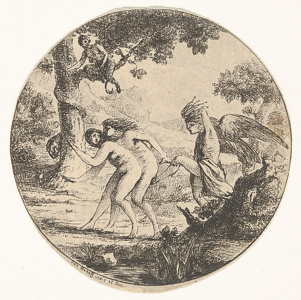 baron Dominique Vivant Denon:Adam and Eve Expelled from Paradise 18th–19th century, vintage artwork, 16x12"(A3) Poster Print