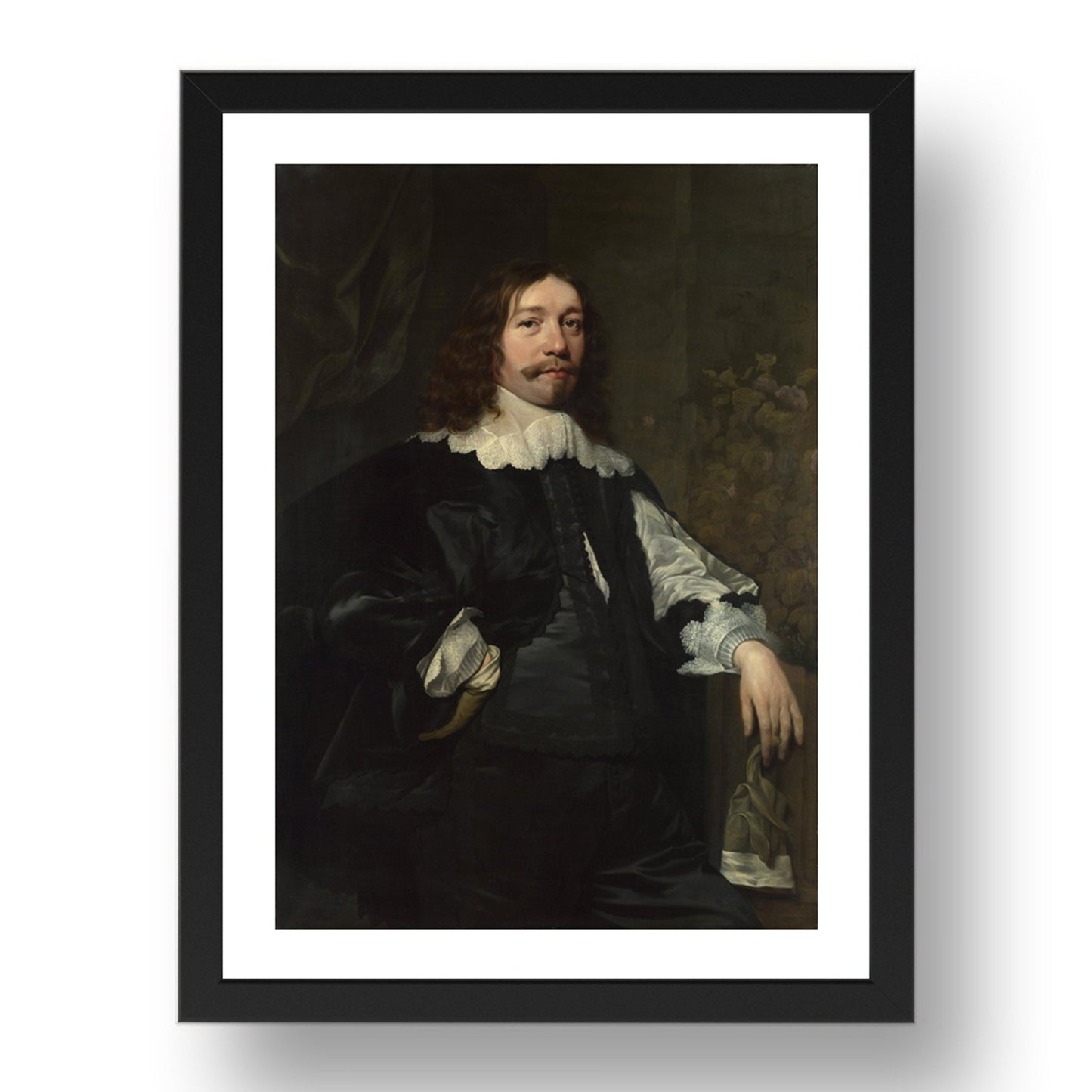 Bartholomeus van der Helst: Portrait of a Man in Black holding a Glove, Poster in 17x13"(A3) Frame