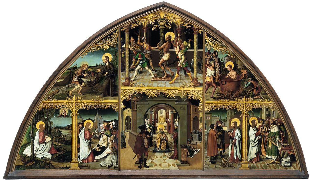 Basilica San Giovanni in Laterano, vintage artwork by Hans Burgkmair, A3 (16x12") Poster Print