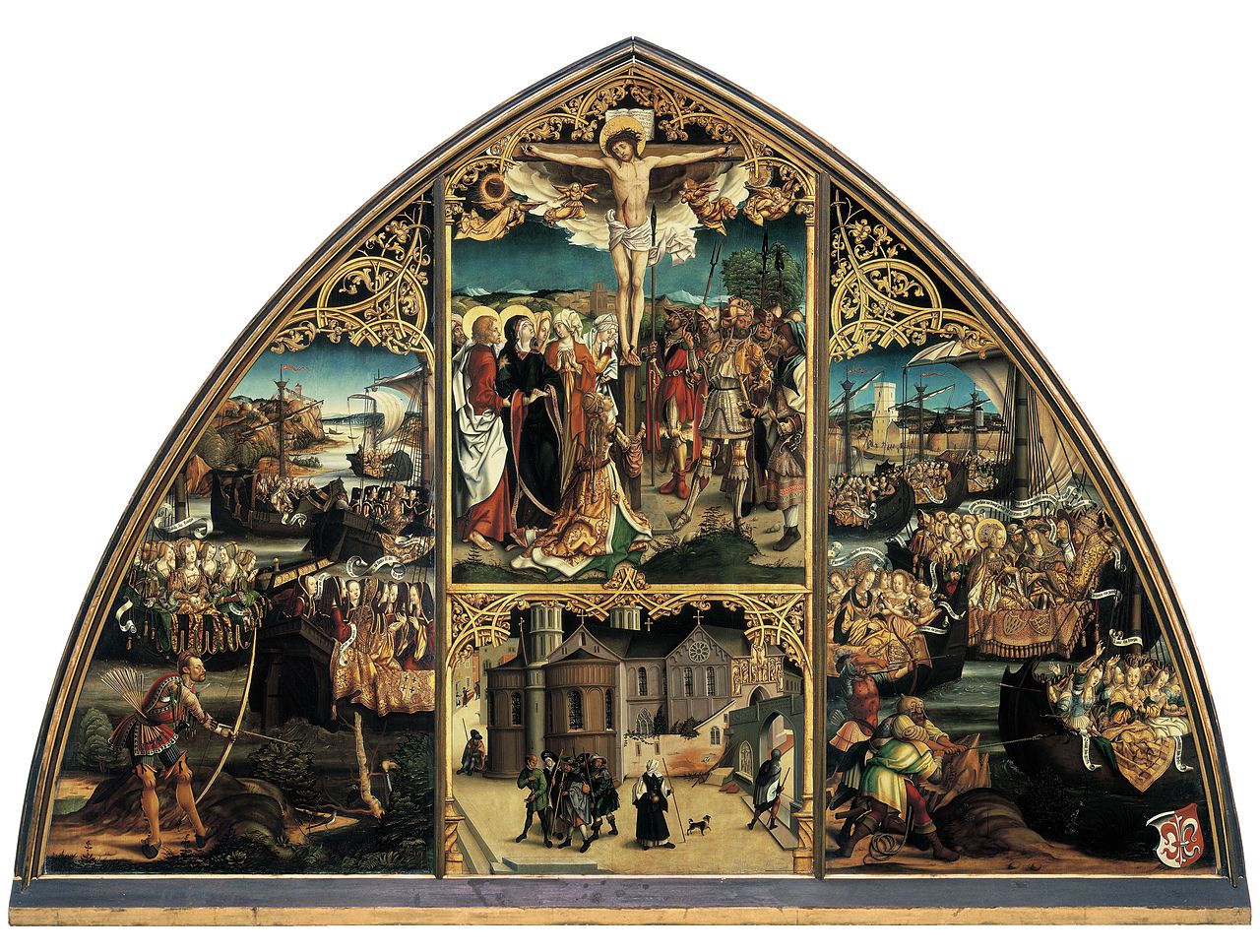 Basilica Santa Croce, vintage artwork by Hans Burgkmair, A3 (16x12") Poster Print