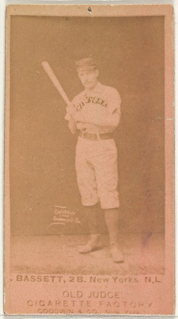 Bassett 2nd Base New York from the Old Judge series for Old-16x12"(A3) Poster