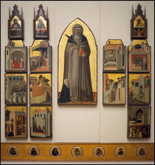 Beata Umilta Altarpiece by Pietro Lorenzetti, vintage art, modern poster print