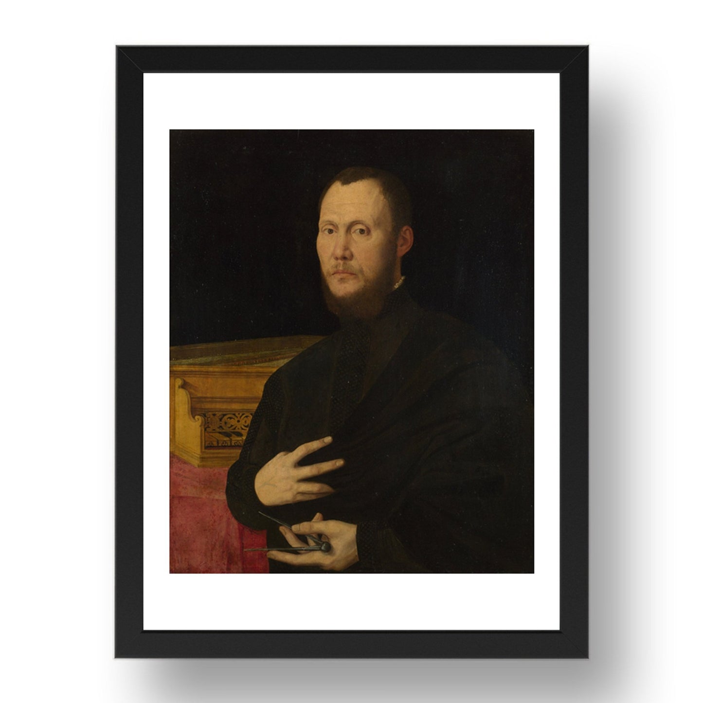 Bernardino Campi: Portrait of a Musician, Poster in 17x13"(A3) Frame