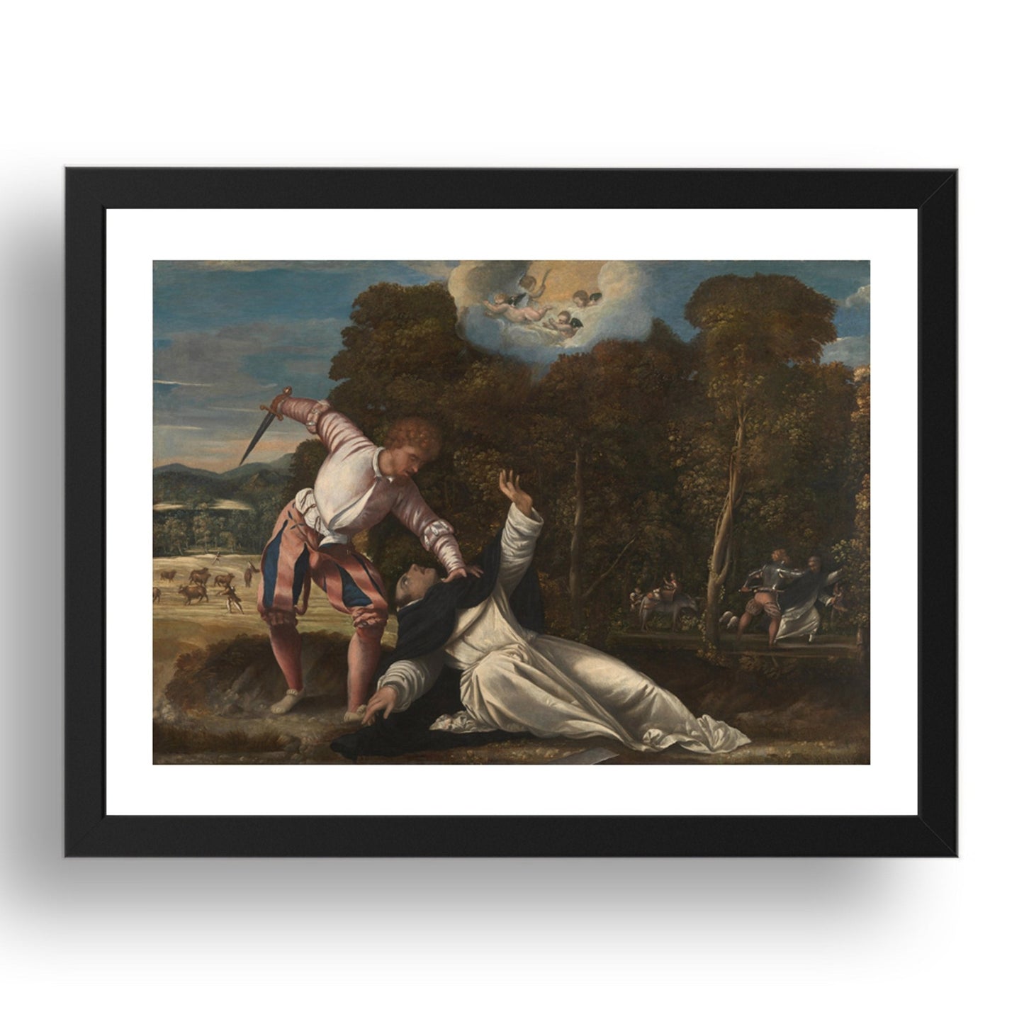 Bernardino da Asola: The Death of Saint Peter Martyr, Poster in 17x13"(A3) Frame