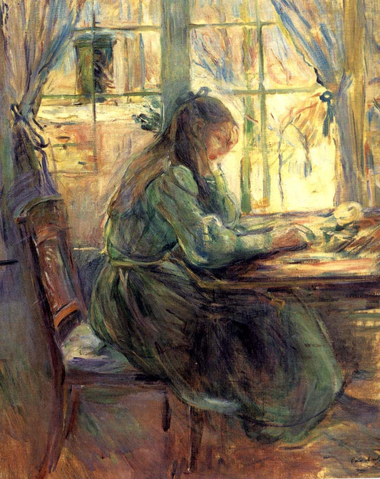 Berthe Morisot Ecrivant a la Fenetre, 1891, vintage art, modern poster print