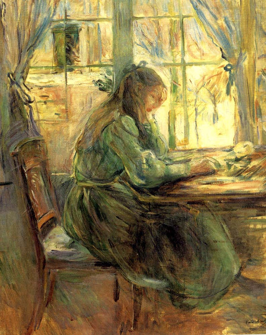 Berthe Morisot Ecrivant a la Fenetre PEINTURE by Berthe Morisot, 1891, vintage art, modern poster print