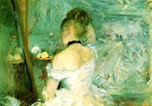 Berthe Morisot - Jeune Femme a sa toilette, 1875, vintage art, modern poster print