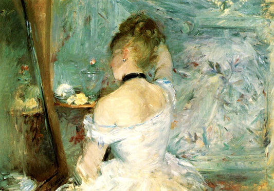 Berthe Morisot Jeune Femme a sa toilette PEINTURE HUILE SUR TOILE by Berthe Morisot, 1875, vintage art, modern poster print
