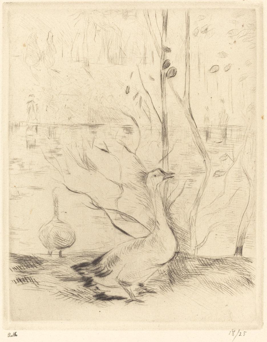 Berthe Morisot:Walk in the Boulougne Wood,16x12"(A3) Poster