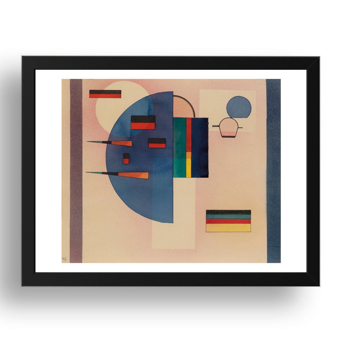 BERUHIGT (CALMED) by Wassily Kandinsky, 17x13" Frame