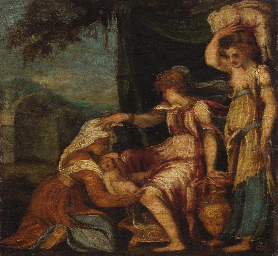 Birth of Jupiter, vintage artwork by Andrea Schiavone, A3 (16x12") Poster Print