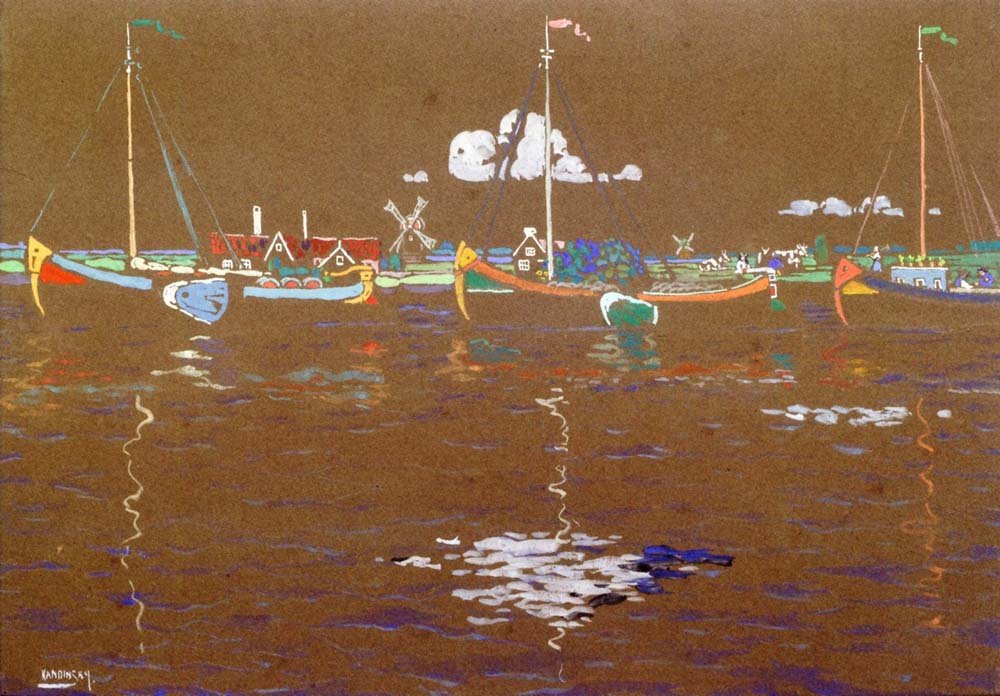 Boats - 1904 by Wassily Kandinsky, 23x16"( A2 size ) Poster Print