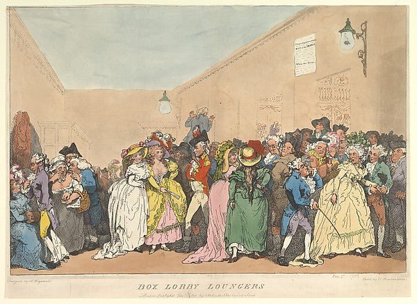 Box Lobby Loungers January 5, 1811-After Henry Wigstead , vintage art, A3 (16x12") Poster Print