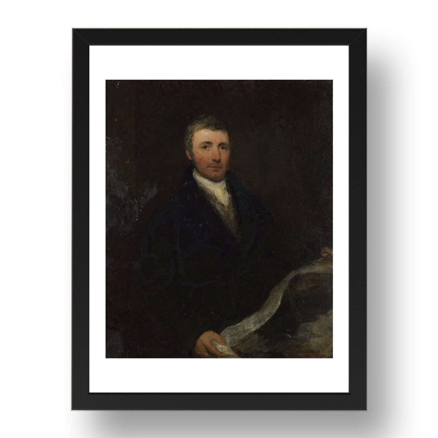 British (possibly Sir William Boxall): Portrait of a Man aged about 45, Poster in 17x13"(A3) Frame