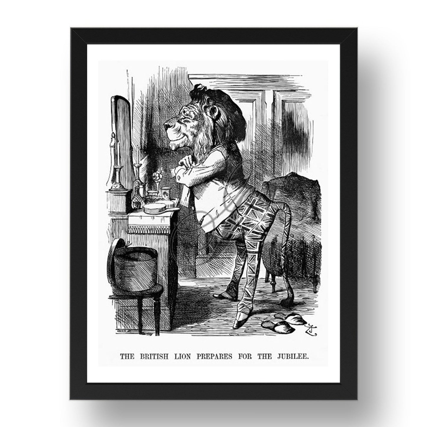 britishlionjubilee, vintage historic poster in 17x13"(A3) Frame