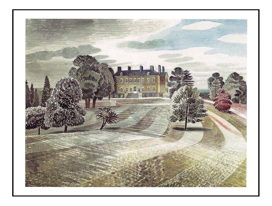 Buscot Park - Classic Art by Eric Ravilious, A4 size (8.27 × 11.69 inches) Poster