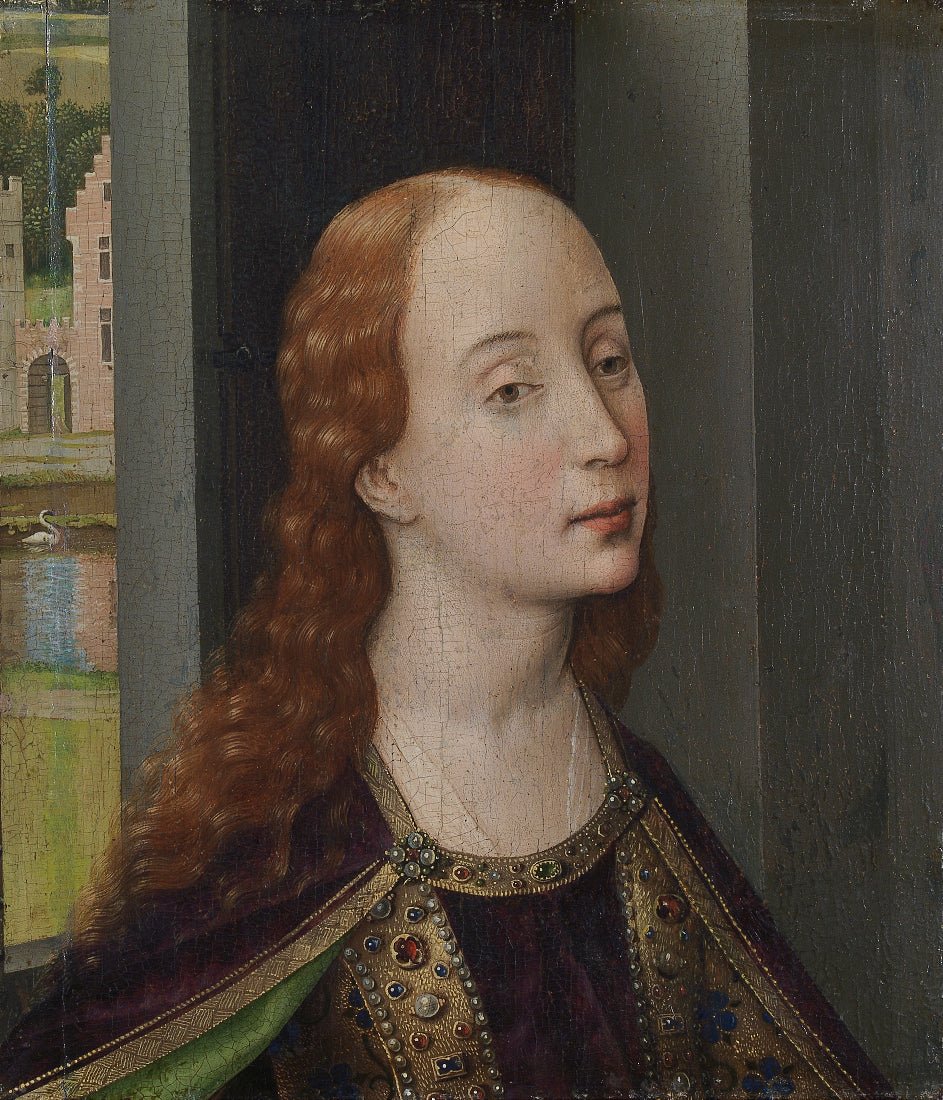 Bust of Saint Catherine ?, vintage artwork by Rogier van der Weyden, A3 (16x12") Poster Print