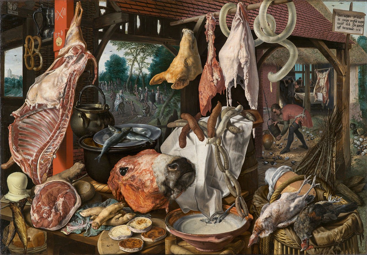 Butcher's Stall, vintage artwork by Pieter Aertsen, A3 (16x12") Poster Print