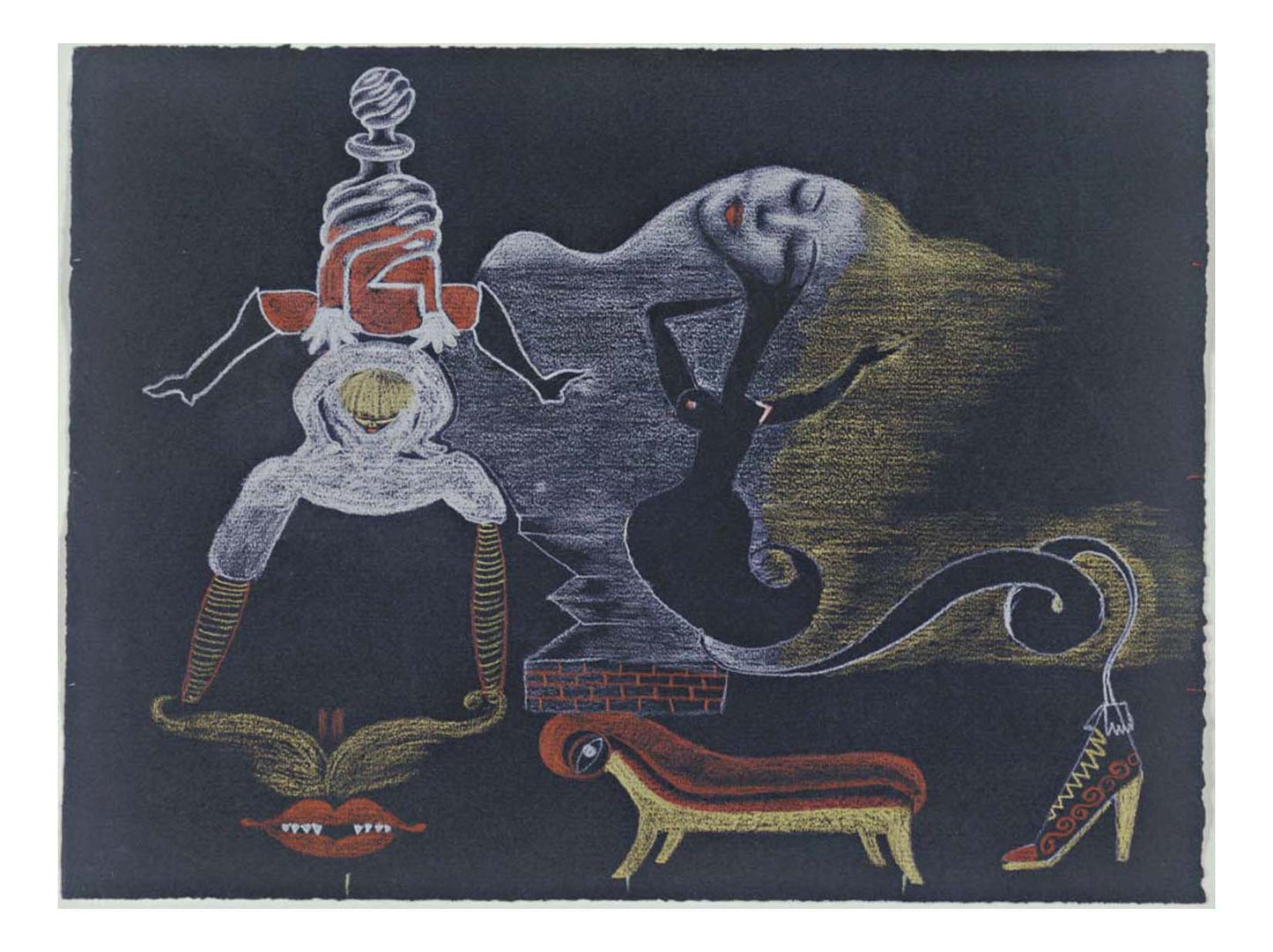 Cadavre Exquis with Valentine Hugo, Andre Breton, Tristan Tzara and Greta Knutson - Landscape, 16x12" (A3) Poster Print