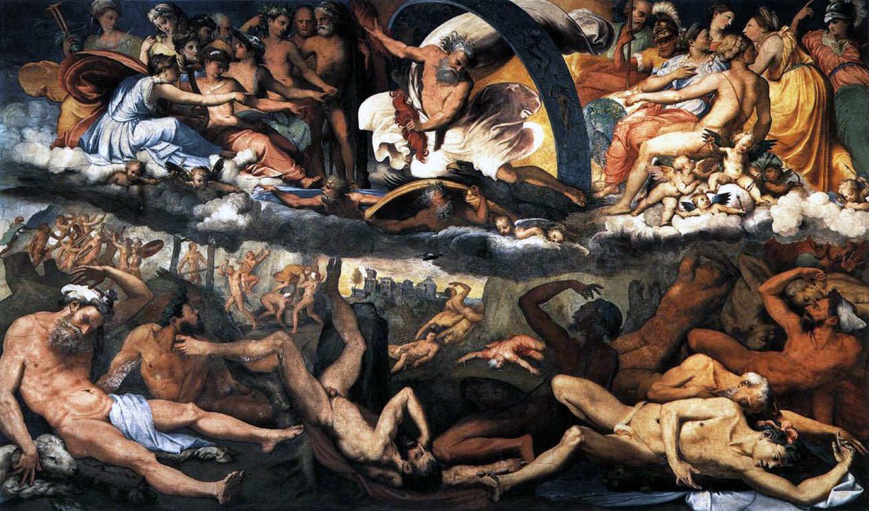 Caduta dei Giganti, vintage artwork by Perino del Vaga, A3 (16x12") Poster Print