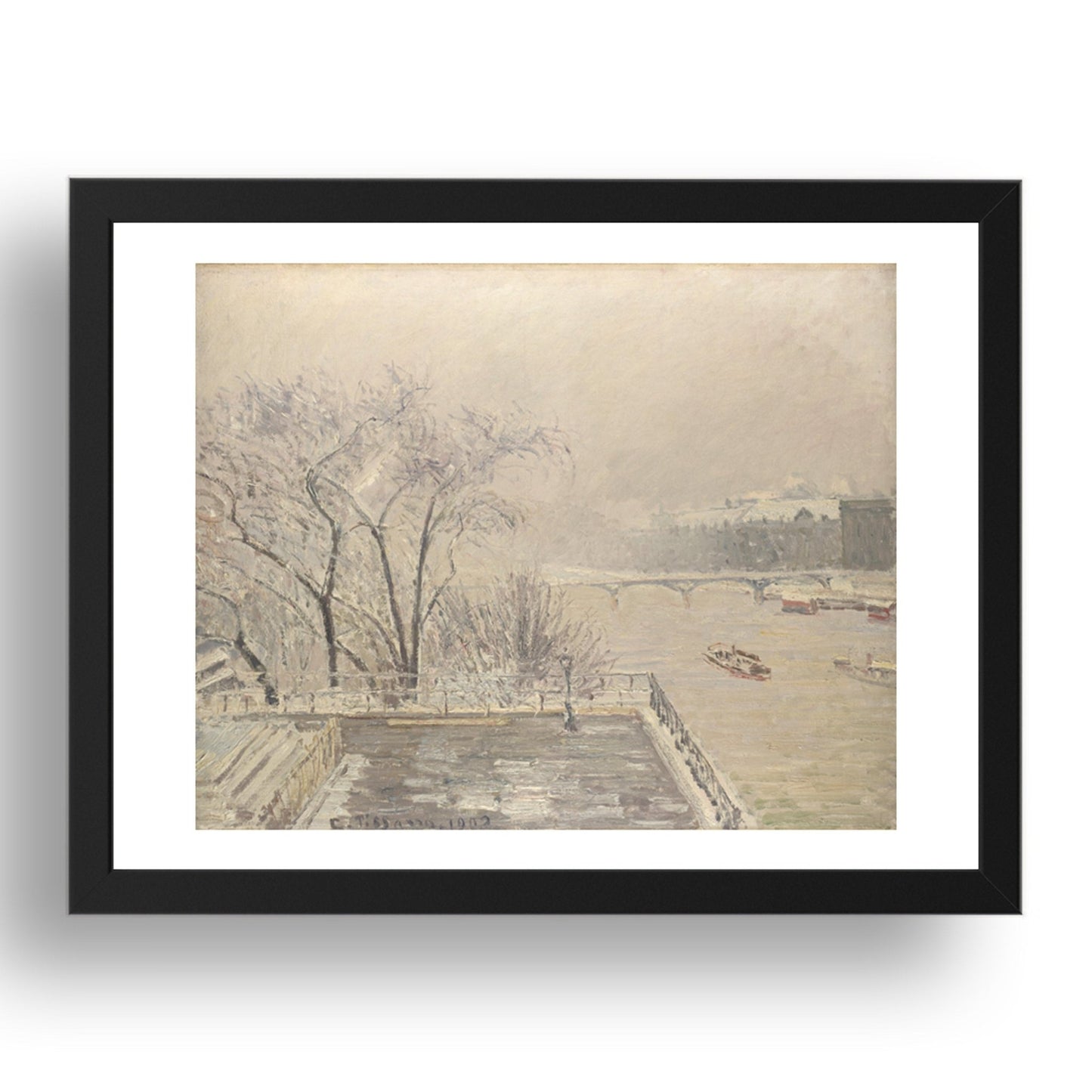 Camille Pissarro: The Louvre under Snow, Poster in 17x13"(A3) Frame