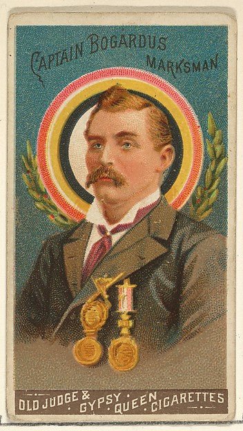 :Captain Bogardus Marksman from the Goodwin Champion series for Old Judge and Gypsy Queen Cigarettes 1888, vintage artwork, 16x12"(A3) Poster Print