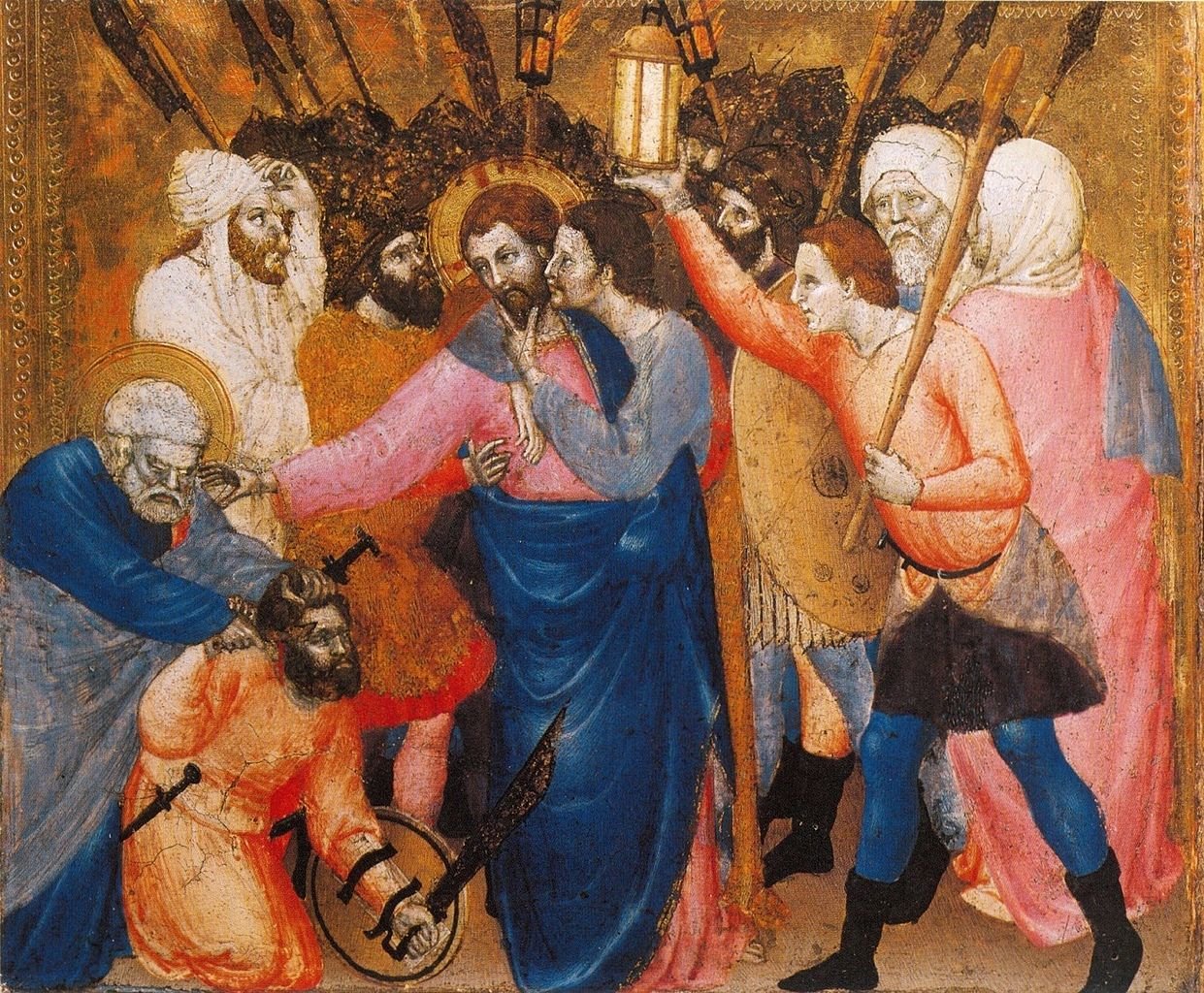 Capture of Jesus, vintage artwork by Giovanni da Milano, A3 (16x12") Poster Print