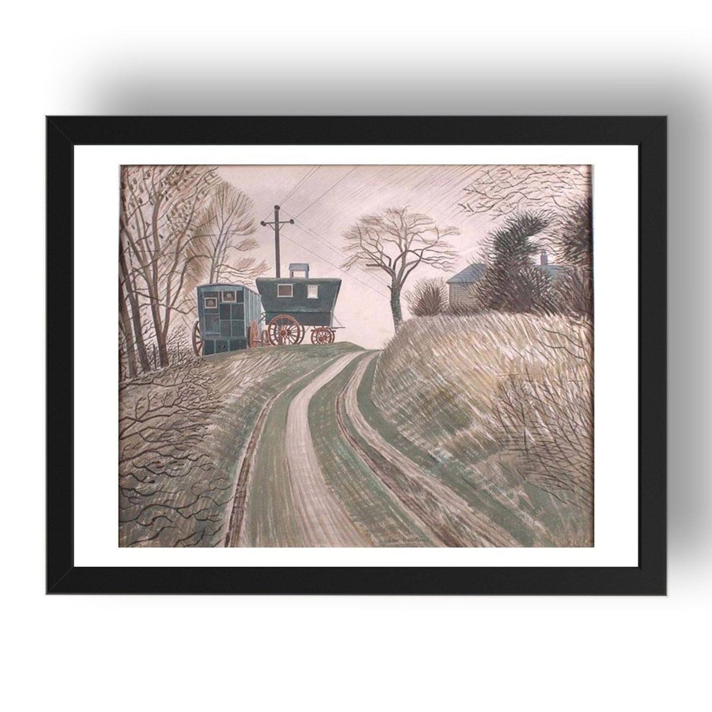 Caravans 1936 by Eric Ravilious, 17x13" Frame