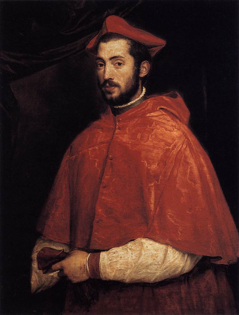 Cardinal Alessandro Farnese, vintage artwork by Titian, A3 (16x12") Poster Print