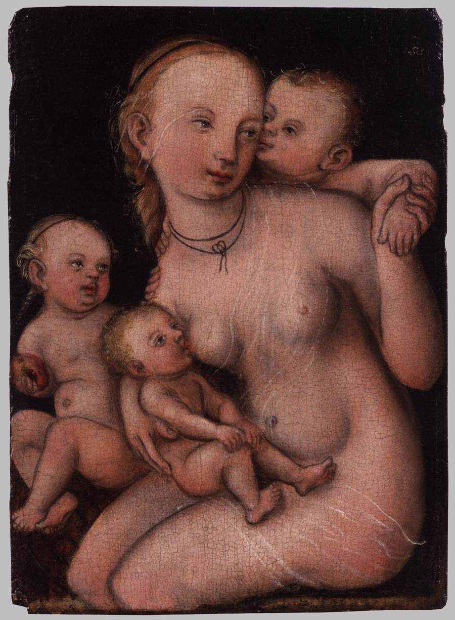 Caritas, vintage artwork by Lucas Cranach the Younger, A3 (16x12") Poster Print