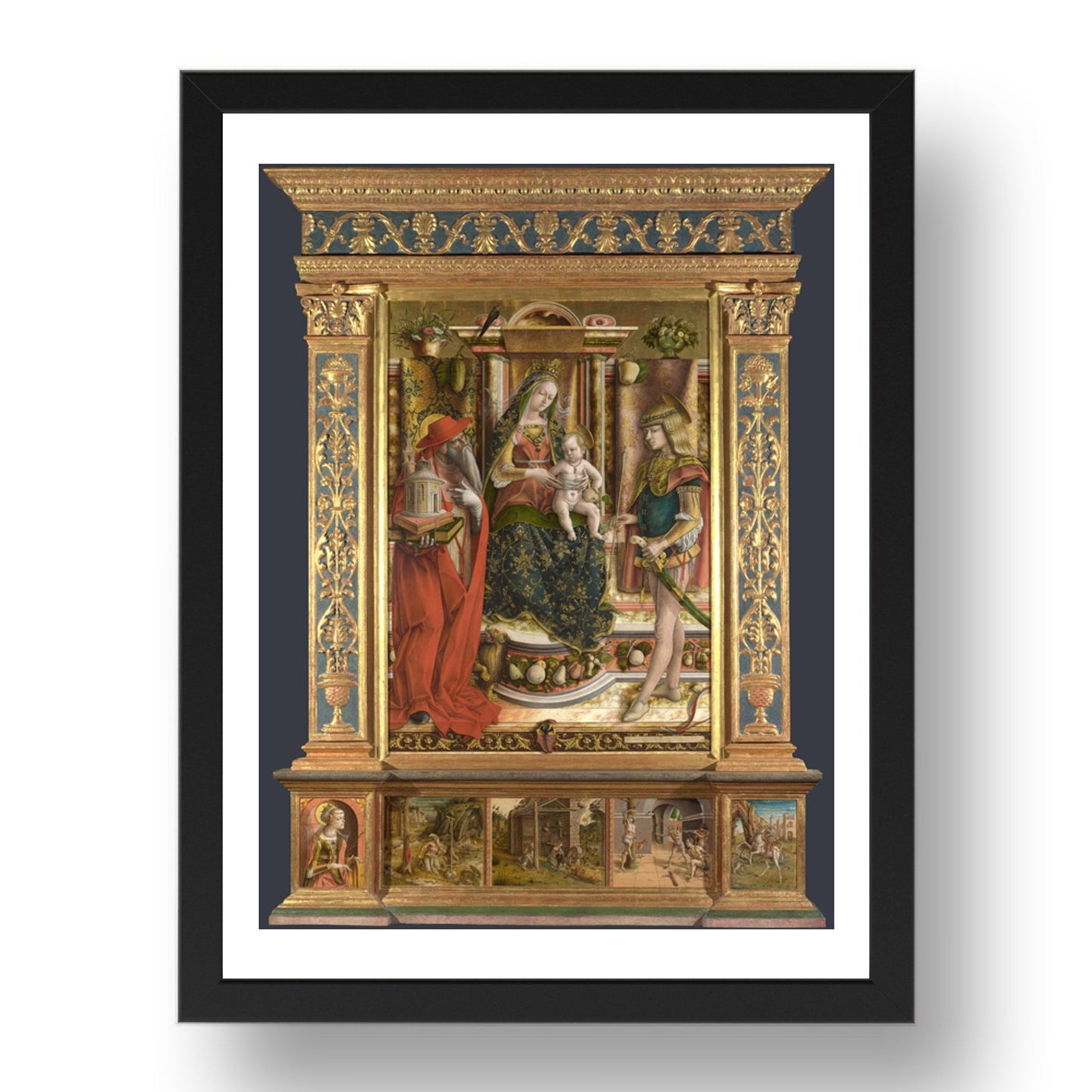 Carlo Crivelli: Altarpiece from S. Francesco dei Zoccolanti, Matelica, Poster in 17x13"(A3) Frame