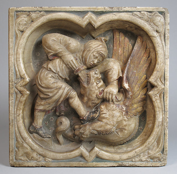 :Relief with Monk Killing Dragon 19th or 20th century-16x12"(A3) Poster