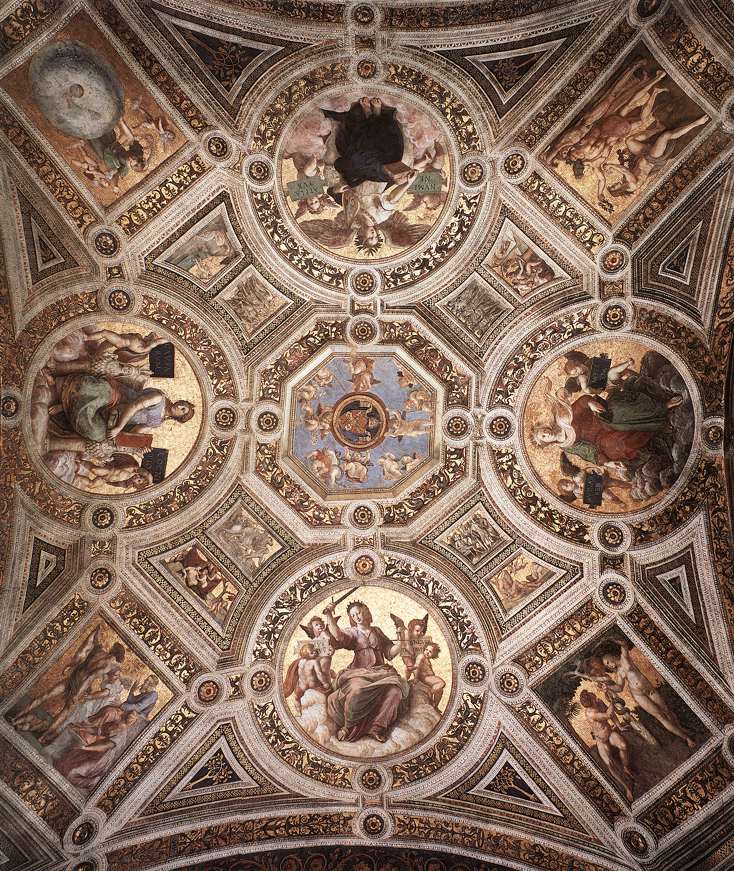 Ceiling (Stanza della Segnatura), vintage artwork by Raphael, A3 (16x12") Poster Print