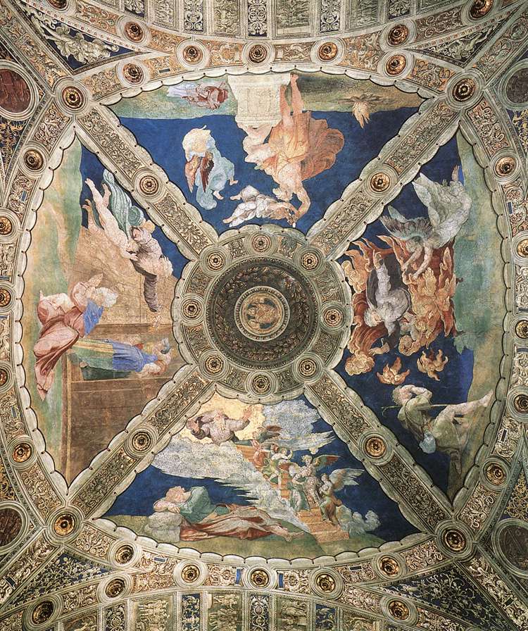 Ceiling (Stanza di Eliodoro), vintage artwork by Raphael, A3 (16x12") Poster Print