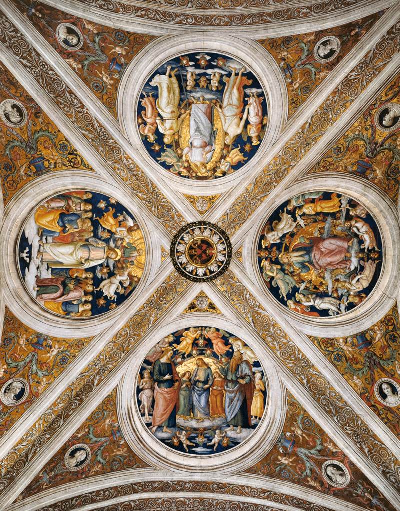 Ceiling with Four Medallions, vintage artwork by Perugino, A3 (16x12") Poster Print