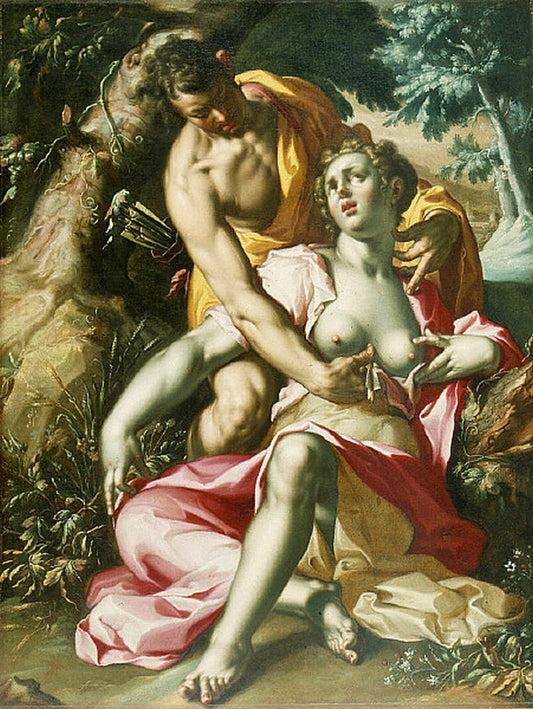 Cephalus and Procris, vintage artwork by Joachim Wtewael, 12x8" (A4) Poster