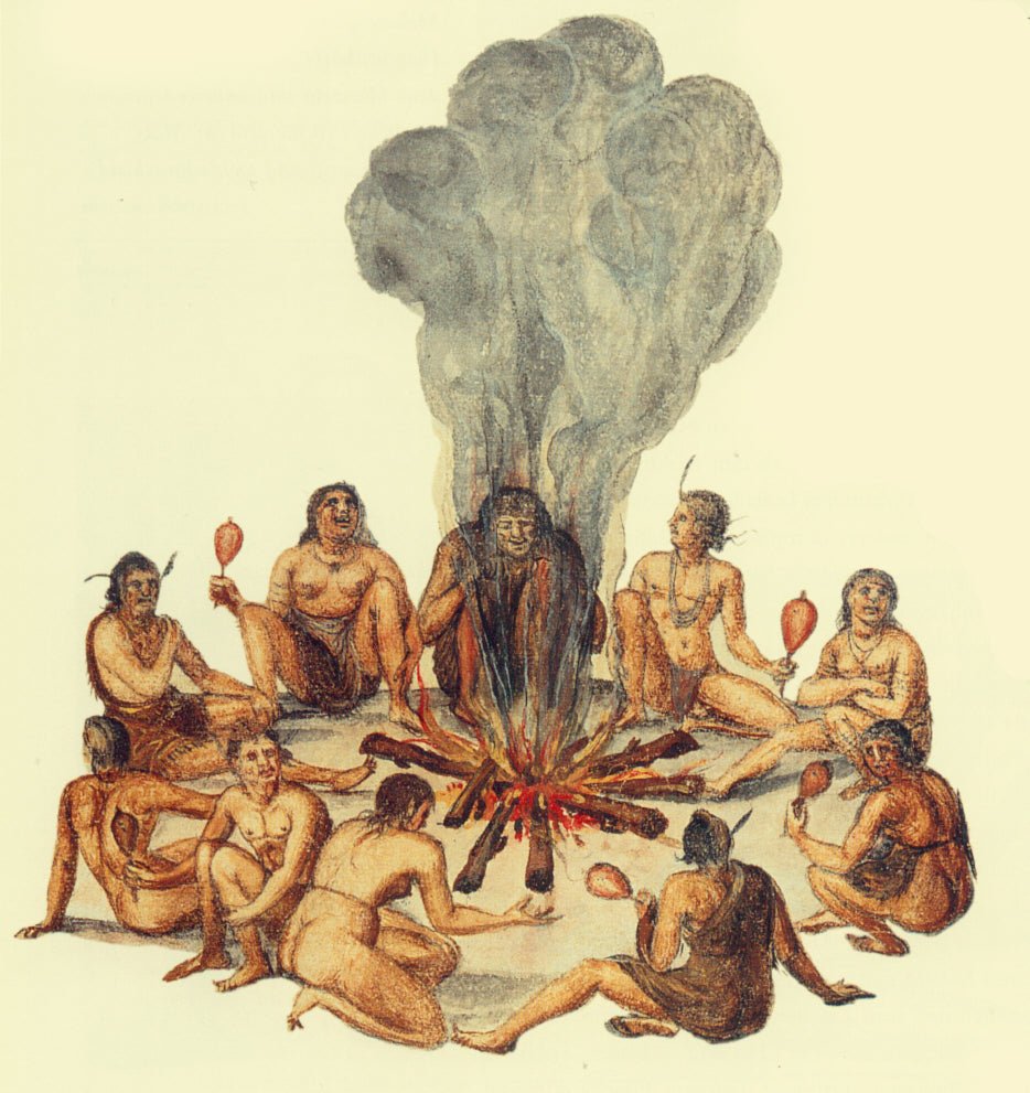 Ceremony of the Secotan Warriors, vintage artwork by John White, A3 (16x12") Poster Print