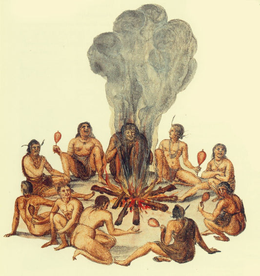 Ceremony of the Secotan Warriors, vintage artwork by John White, A3 (16x12") Poster Print