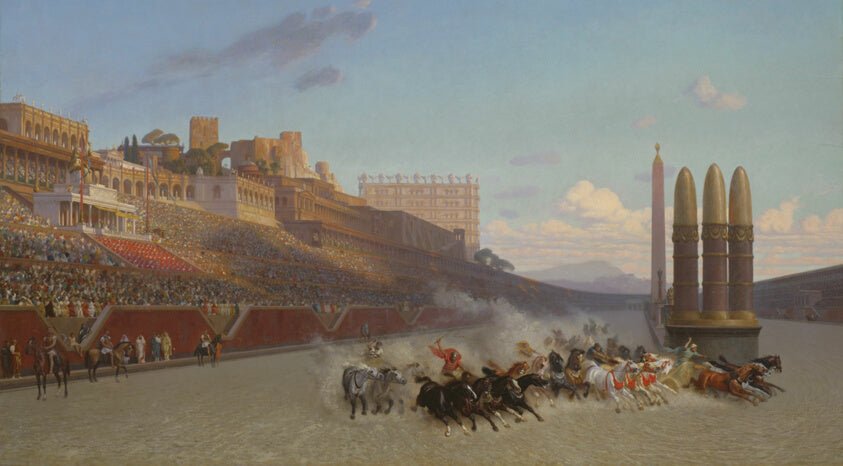 Chariot Race by Jean Leon Gerôme, 23x16"( A2 size) Poster Print