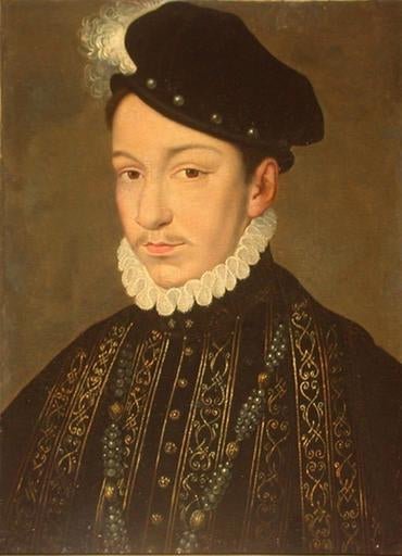 Charles IX, King of France, vintage artwork by After Franҫois Clouet, A3 (16x12") Poster Print