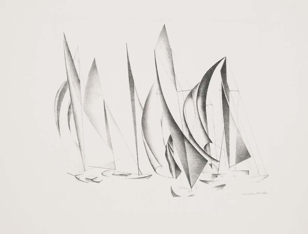 Charles Sheeler - Yachts vintage art, A3 (16x12") Poster Print
