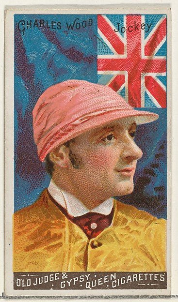 :Charles Wood Jockey from the Goodwin Champion series for Old Judge and Gypsy Queen Cigarettes 1888, vintage artwork, 16x12"(A3) Poster Print