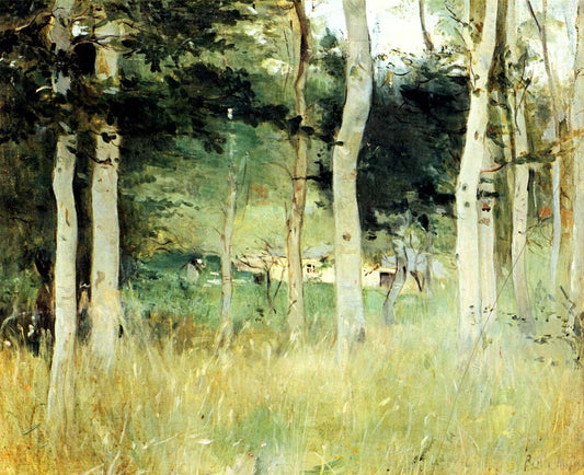 Chaumiere en Normandie Thatched cottage in Normandy by Berthe Morisot, 1865, vintage art, modern poster print