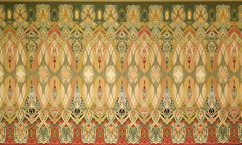 Chicago Stock Exchange Trading Room by Stencil by Adler & Sullivan, architects; American, 1883-1896, 23x16"( A2 size ) Poster Print