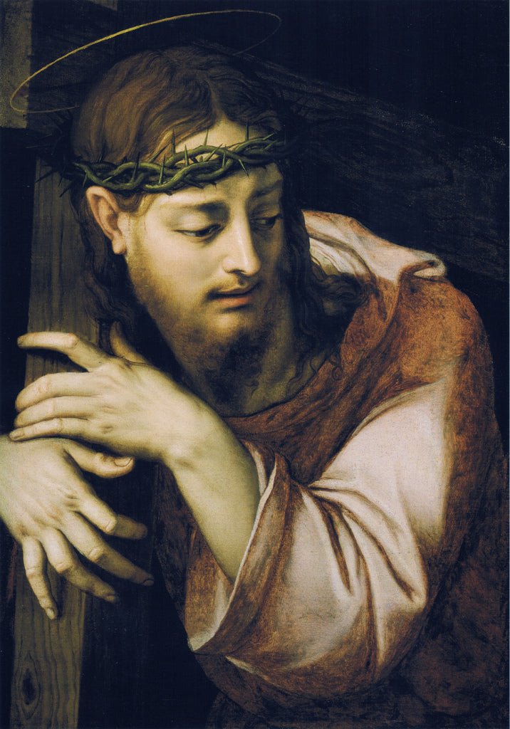 Christ bearing the cross, vintage artwork by Agnolo Bronzino, A3 (16x12") Poster Print