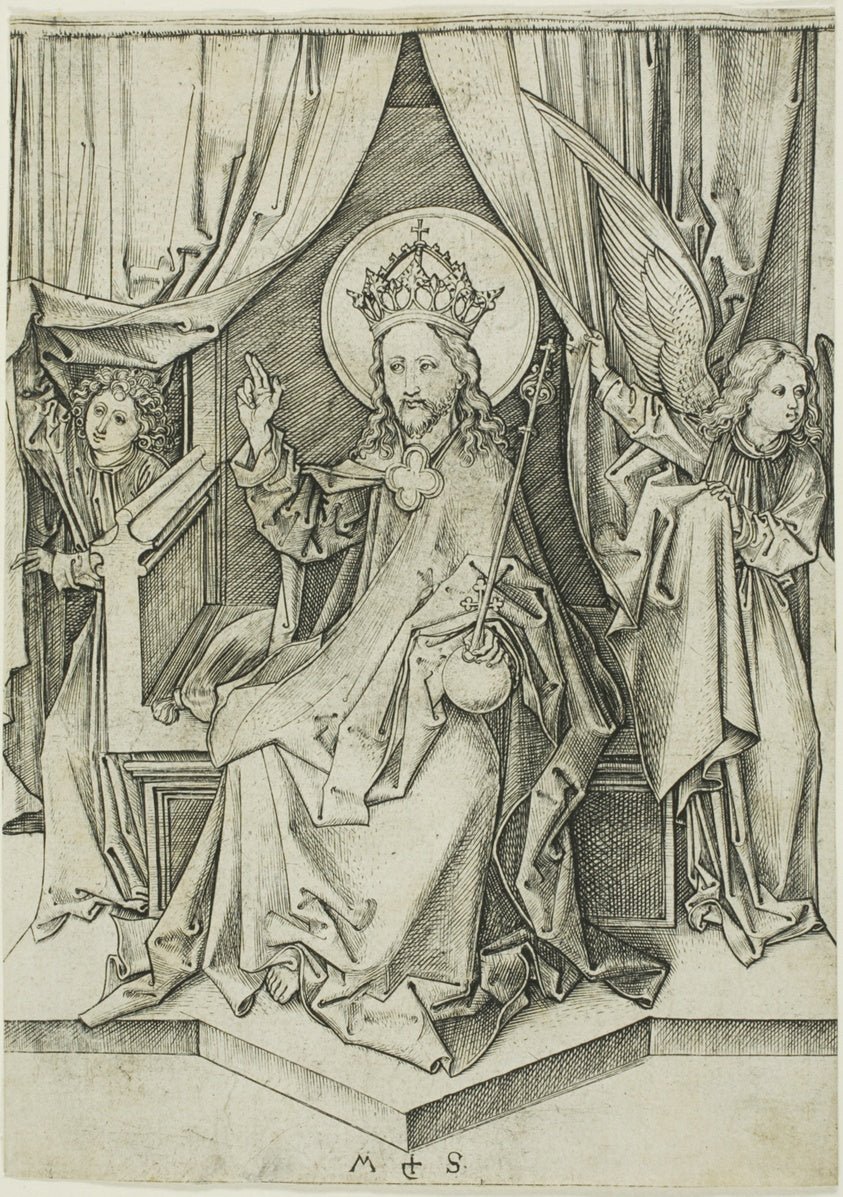 Christ Enthroned by Martin Schongauer, 23x16"( A2 size ) Poster Print