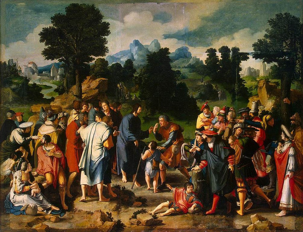 Christ Healing the Blind, vintage artwork by Lucas van Leyden, A3 (16x12") Poster Print