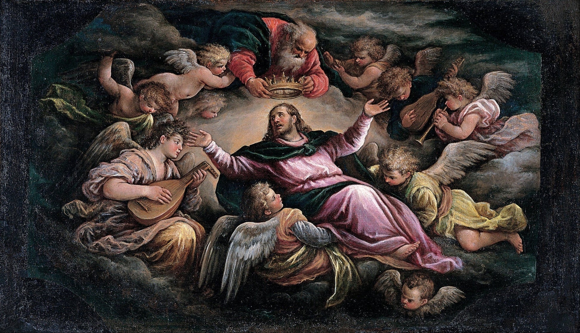 Christ in Glory, vintage artwork by Francesco Bassano  the Younger, 12x8" (A4) Poster